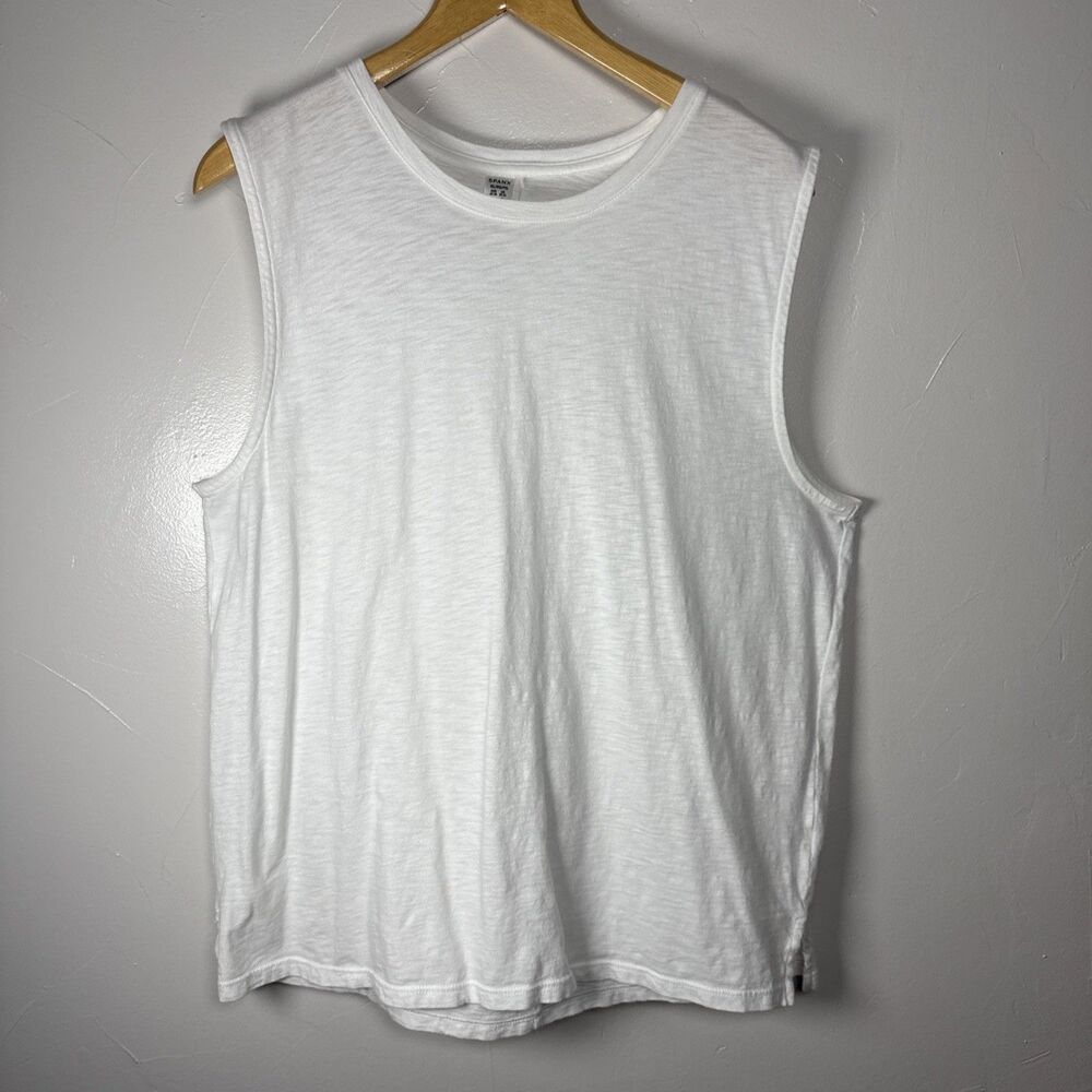 Spanx Pima Cotton Muscle Tee Women’s Size XL White Gym Workout Exercise Running